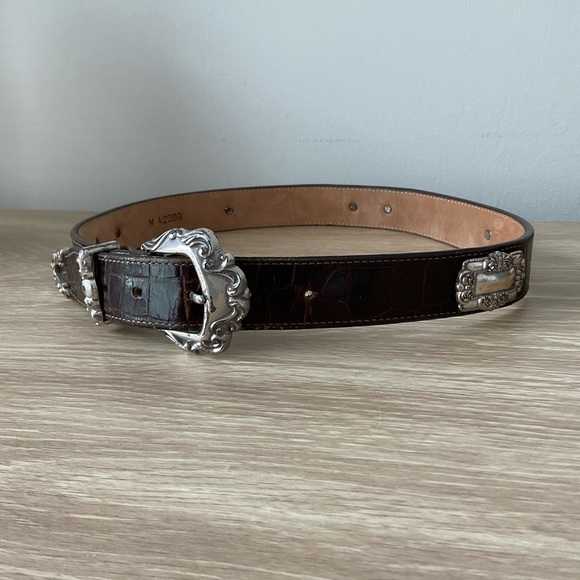 Vintage 1993 Brighton Croc Embossed Belt M42209 - Picture 2 of 11